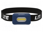 Torch: LED headtorch | 2W | IP30 | 14lm,140lm | 10h | L: 32.5mm | W: 55mm