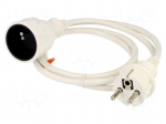 Extension lead | 3x1.5mm2 | 1.5m | PVC | white | Sockets no: 1 | 16A
