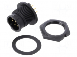 Connector: circular | socket | size B | male | PIN: 8 | bayonet | 5A | IP67