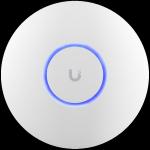 UBIQUITI U6+, WiFi 6, 4 spatial streams, 140 m&sup2; (1,500 ft&sup2;) coverage, 300+ connected devices, Powered using PoE, GbE uplink.