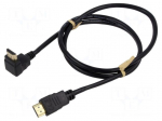 Cable | HDMI plug,HDMI plug 90&deg; up/down | PVC | HDMI 2.0 | 1m | black