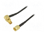 Cable | 1m | SMA male,SMA female | black | angled,straight | 50&Omega;