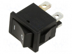 ROCKER | DPST | Pos: 2 | ON-OFF | 6A/250VAC | black | none | CW | Body: black