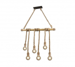 Trio Wilma piekarama lampa 6xE27 brown/bamboo brushed steel R30130626 4017807473940