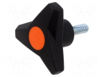 Knob | &Oslash;: 63mm | Ext.thread: M8 | 25mm | H: 30.5mm | technopolymer PA