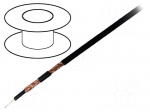 Wire: coaxial | RG178 | 1x30AWG | stranded | CCS | PVC | black | 50m | 164ft