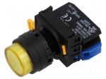 Switch: push-button | 22mm | Stabl.pos: 1 | NO | yellow | LED | IP65 | YW