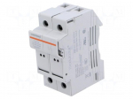 Fuse base | 10x38mm | for DIN rail mounting | 32A | 1kV | Poles: 2 | IP20