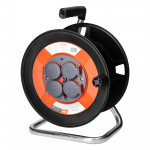 Elektrimaterjalid // Elektri laiendid, Pikendusjuhtmete, hajutuste ja UK ja USA adapterite komplekt // Bryzgoszczelny zwijak bębnowy IP44 4x2P+Z 16A 230V, H05VV-F 3x1,5mm2, 50m