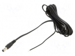 Cable | 2x0.5mm2 | DC 5,5/2,1 plug | straight | black-grey,black | 3m