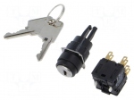 Switch: rotary with key | 16mm | Stabl.pos: 3 | NC x2 + NO x2 | 51