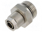 Screw-on fitting | threaded | max.15bar | nickel plated brass | 8mm