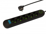 Elektrimaterjalid // Elektri laiendid, Pikendusjuhtmete, hajutuste ja UK ja USA adapterite komplekt // 98-228# Przedłużacz sieciowy ps-550 5-gniazd 3xusb 5m czarny 3x1mm