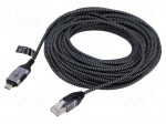 Cable | slim,USB 3.1 | RJ45 plug,USB C plug | nickel plated | 15m