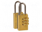 Padlock | shackle,combination code | brass | A: 20mm | B: 21mm | C: 3mm