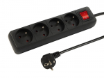 Uued tooted // 98-767# Przedłużacz sieciowy pr-470wsp 4-gniazda z uziemieniem+wyłącznik 3m czarny 3x1,5mm