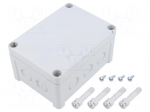 Enclosure: junction box | X: 110mm | Y: 130mm | Z: 65mm | wall mount | ABS