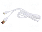 Cable | USB 2.0 | Apple Lightning plug,USB A plug | 1.5m | white
