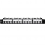 Qoltec Solid steel patch panel for 19'' rack | 24 ports | 1U | UTP | Black