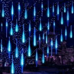 Christmas garland - starry rain for indoors and outdoors, 80cm, 8 pcs, white, IP44