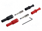 Laboratory connector: 4mm banana | plug | 36A | black,red | 2.5mm2