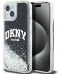 Back panel cover DKNY Apple iPhone 15 hardcase Liquid Glitter Big Logo Black