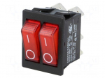 ROCKER | SPST | Pos: 2 | OFF-ON | 16A/250VAC | red | neon lamp 250V