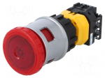 Switch: emergency stop | Stabl.pos: 2 | NC x3 | 30mm | red | IP65 | Pos: 2