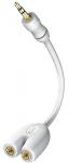 Cable Inakustik 3.5mm Male - 2 x 3.5mm Female White