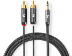 Cable Nedis AUX 3.5mm - 2x RCA 5m