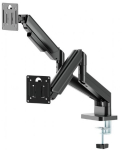 Desk mounted adjustable double monitor arm 17"-32"