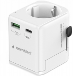 Adapteris Gembird Grounded Universal Travel Adapter 20W
