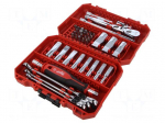 Tools set: keys | toolbox | rattle,socket spanner | 1/4" | 42pcs.