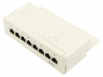 Patch panel | white | Number of ports: 8 | Cat: 6 | RJ45 socket x8