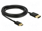 Cable | HDMI plug,mini HDMI plug | Len: 3m | black | 36AWG | Core: Cu