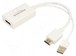 Adapter | DisplayPort socket,HDMI plug,USB A plug | 0.24m | white