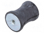 Vibration damper | M8 | &Oslash;: 40mm | rubber | L: 50mm | H: 8mm | 682N | 55N/mm