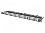Patch panel | Keystone | RACK | black | rack 19" | Number of ports: 24