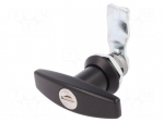 Lock | zinc and aluminium alloy | 21mm | black finish | Kit: 2 keys