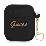 Guess GUA2LSCHSK AirPods cover Silicone Charm Heart Collection / black