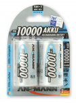 Ansmann D NiMH Rechargeable Batteries, 1.2V, 10,000mAh, 2-Pack
