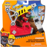 Spin Master Rubble & Crew - Charger's 2-in-1 Mega Crane, toy vehicle with removable excavator claw, jackhammer and Charger dog figure