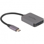 DeLOCK USB Type-C Card Reader for SD or Micro SD memory cards, grey card reader