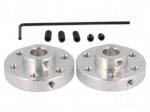 Bracket wheel | Shaft: smooth | Pcs: 2 | Shaft dia: 6mm | &Oslash;: 25.4mm
