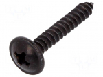 Screw | 100pcs | 22mm | steel | black | Thread: 3,5 | 3,5x22