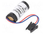 Battery: lithium | 3.6V | 17335,2/3A | leads with plug | &Oslash;17x36mm
