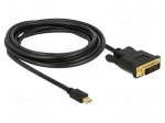 Cable | DVI-D (24+1) plug,mini DisplayPort plug | Len: 3m | black