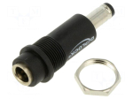 Adapter | DC 5,5/2,1 socket,DC 5,5/2,5 plug | black | straight