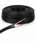 Helikaabel 2 x RCA, must, HQ (High Quality), hind 100m rulli kohta