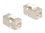 RJ 45 coupler | Keystone | RJ45 socket,both sides | silver | Cat 6